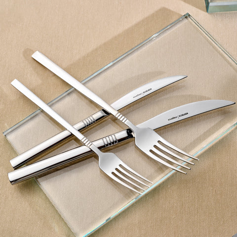 Karaca Nil 84-Piece Stainless Steel Cutlery Set for 12 People, Silver