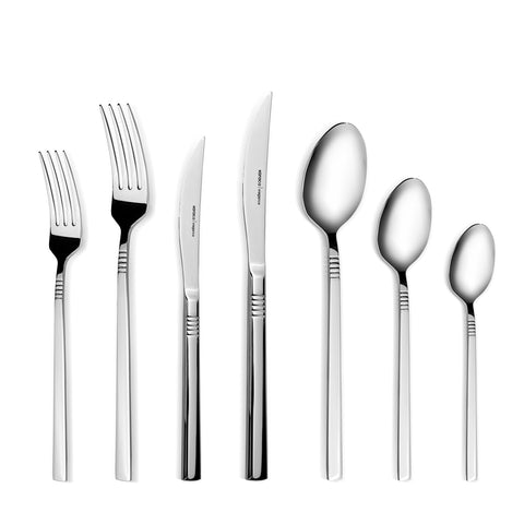 Karaca Nil 84-Piece Stainless Steel Cutlery Set for 12 People, Silver