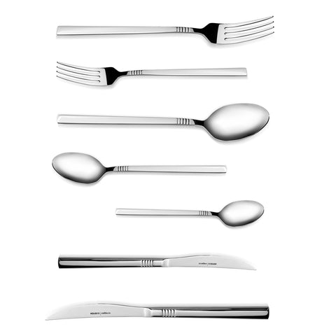 Karaca Nil 84-Piece Stainless Steel Cutlery Set for 12 People, Silver