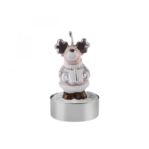 Karaca Home New Year Reindeer 3-Piece Tealight Candles, Beige