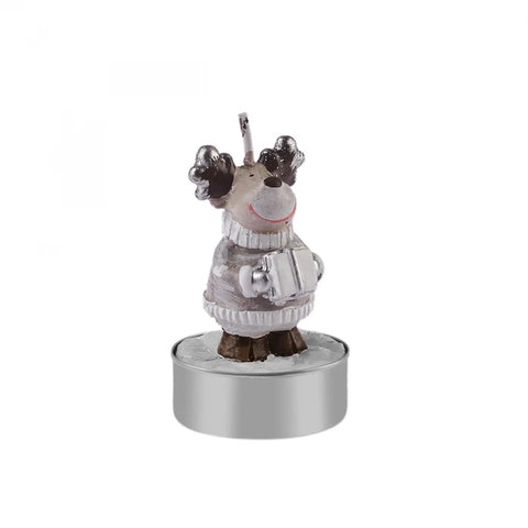 Karaca Home New Year Reindeer 3-Piece Tealight Candles, Beige