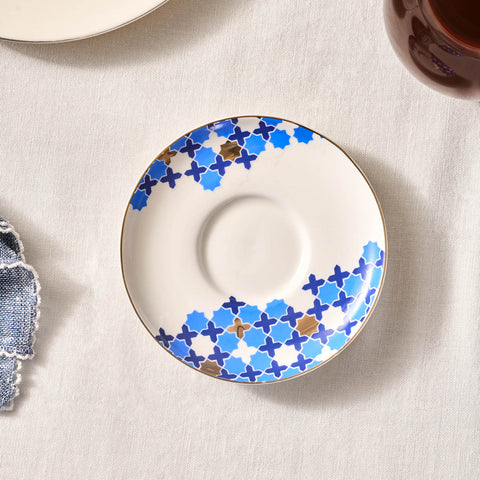 Karaca x Refika'dan Tatlıcan Selcuklu Porcelain Tea Plate, Blue White