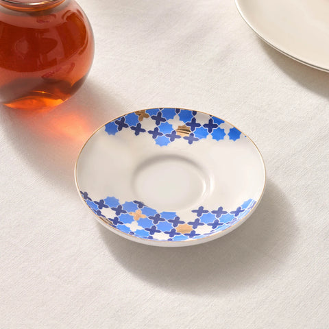 Karaca x Refika'dan Tatlıcan Selcuklu Porcelain Tea Plate, Blue White