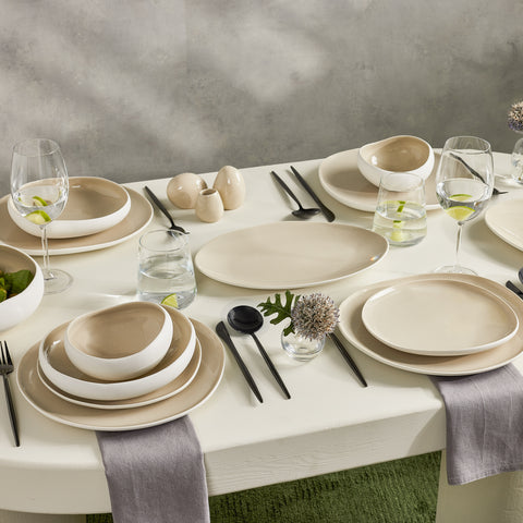 Karaca Streamline New Cupid 59-Piece Stoneware Dinner Set for 12 People, Multi