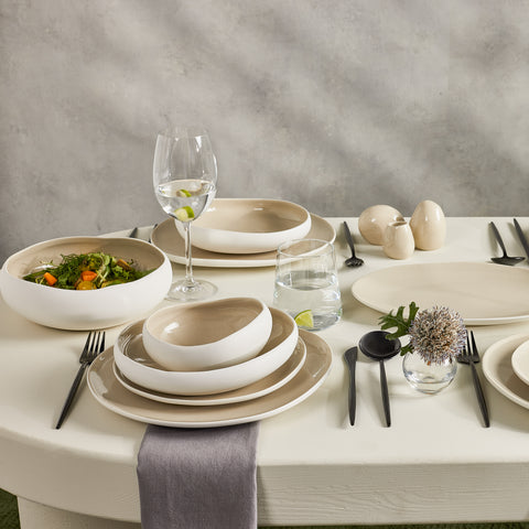 Karaca Streamline New Cupid 59-Piece Stoneware Dinner Set for 12 People, Multi