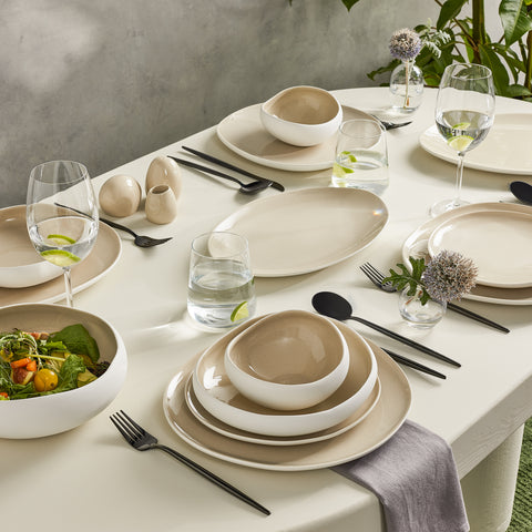 Karaca Streamline New Cupid 59-Piece Stoneware Dinner Set for 12 People, Multi