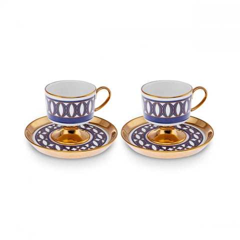 Karaca Hilal 2-Piece Porcelain Turkish Coffee Cup Set, 85ml, Multi