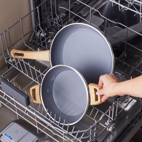 Karaca Swiss Crystal Pan and Shallow Casserole Set, Creamy