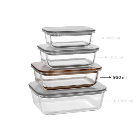 Karaca Karya Acacia Storage Container, 950ml, Clear