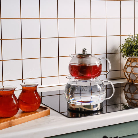 Karaca X Refika Glass Teapot Set, Medium, Transparent