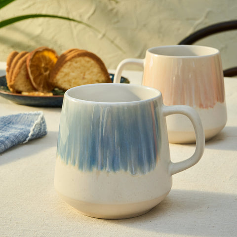 Karaca Okeanos 2 Piece Stoneware Mug Set, 400ml, Multi