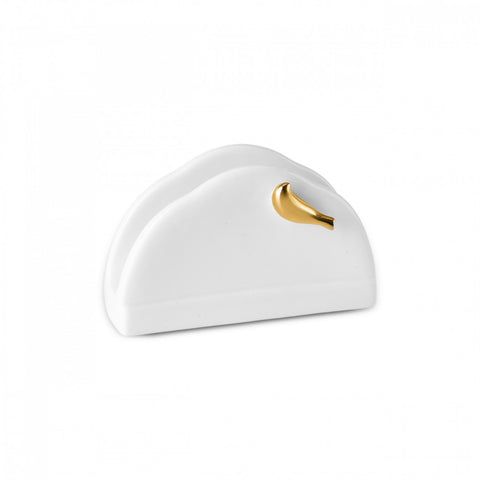 Karaca X Müge Anlı Bone China Napkin Holder, Gold White