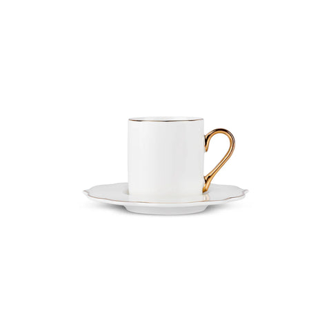 Karaca Sally Coffee Cup for 6 People, 75ml, Gold White