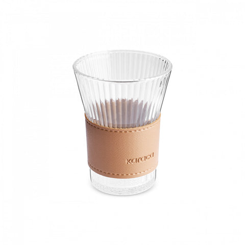 Karaca Leather Latte Coffee Glass, 210 Ml, Brown