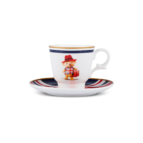 Karaca London 4-Piece Bone China Turkish Coffee Cup Set for 2 People, 80ml, Multi