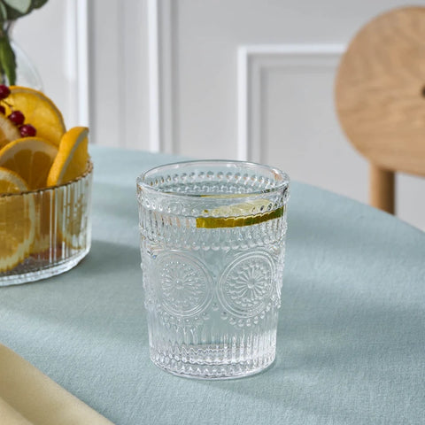 Karaca Sunflower Norim Tumbler Glass, 274ml, Clear