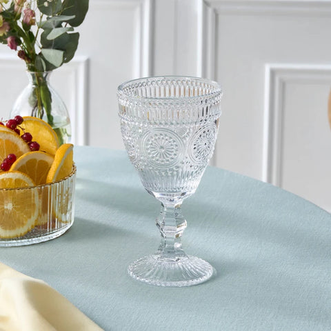 Karaca Sunflower Norim Glass Goblet, 309ml, Clear