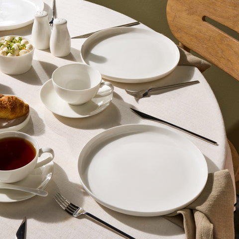 Karaca Favaro 38-Piece Bone China Serveware Set for 6 People, White