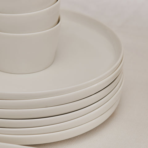 Karaca Favaro 38-Piece Bone China Serveware Set for 6 People, White