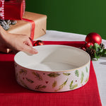 Karaca New Year Christmas Butcher's Broom Deep Bowl, 23cm, Multi