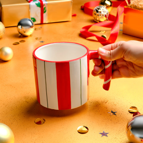 Karaca New Year Christmas Candy Stripe Mug, 720ml