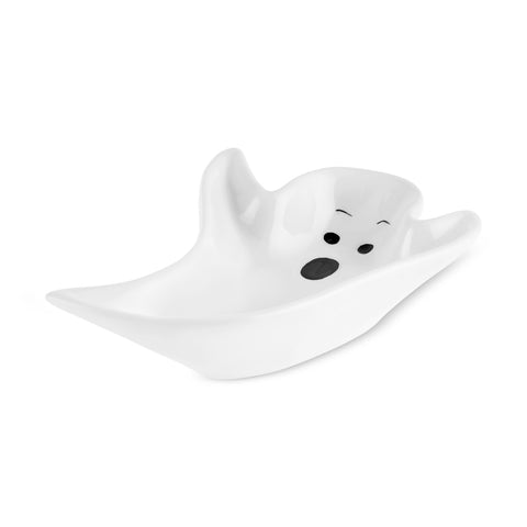 Karaca Halloween Ghosts Ceramic Snack Bowl, 12cm, Black White