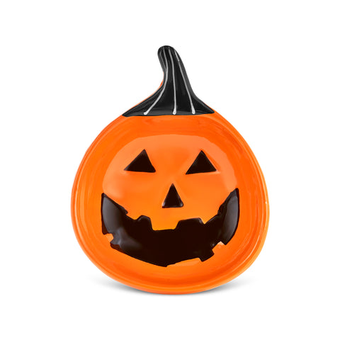 Karaca Halloween Pumpkin Lee Ceramic Snack Bowl, 12cm, Black White