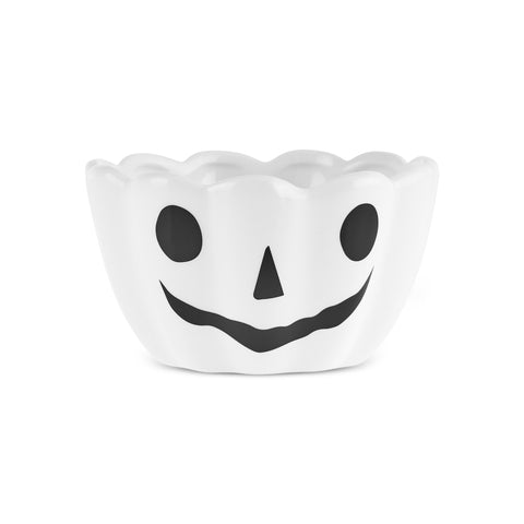 Karaca Halloween Pumpkin Ceramic Snack Bowl, 13cm, White