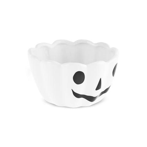 Karaca Halloween Pumpkin Ceramic Snack Bowl, 13cm, White