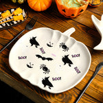 Karaca Halloween Spitrit White Ceramic Serving Platter, 26cm, Multicolour