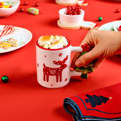 Karaca New Year Christmas Deer Cup, Multi