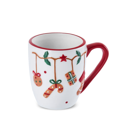 Karaca New Year Christmas Candy Cane Mug, Multi