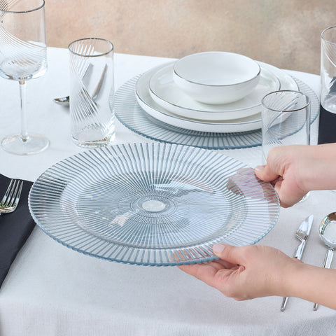 Lorie Round Silver Placemat, 33cm