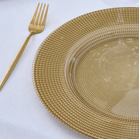 Marisa Round Glitter Golden Placemat, 33cm