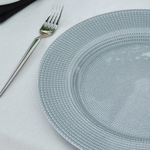 Marisa Round Glitter Silver Placemat, 33 cm