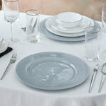 Marisa Round Glitter Silver Placemat, 33 cm