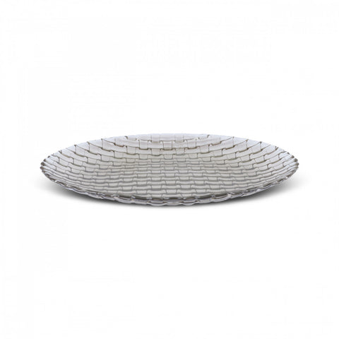 Karaca Braid Lustrous Glass Dessert Plate, 21cm, Luster