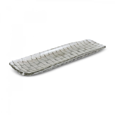 Karaca Braid Lustrous Glass Large Serving Platter, 39x17cm, Luster