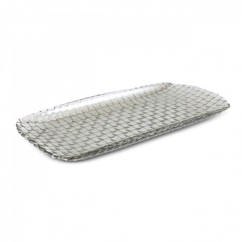 Karaca Braid Lustrous Glass Small Serving Platter, 29x8.5cm, Luster