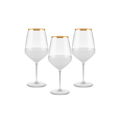 Karaca Jasmine 3-Piece Wine Glass Set, 490ml, White