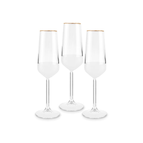 Karaca Jasmine Champagne Flute Glass, 195ml, White