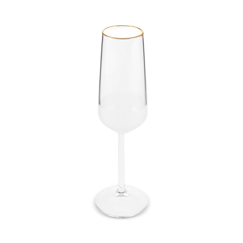 Karaca Jasmine Champagne Flute Glass, 195ml, White