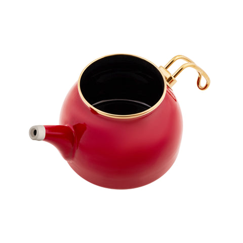 Karaca Retro Enamel Induction Teapot Set, Red