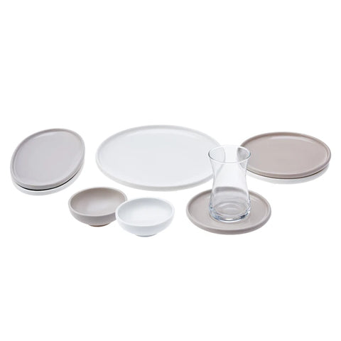 Karaca Cordelia Porcelain 26 Piece Breakfast Service Set for 6 People, Grey