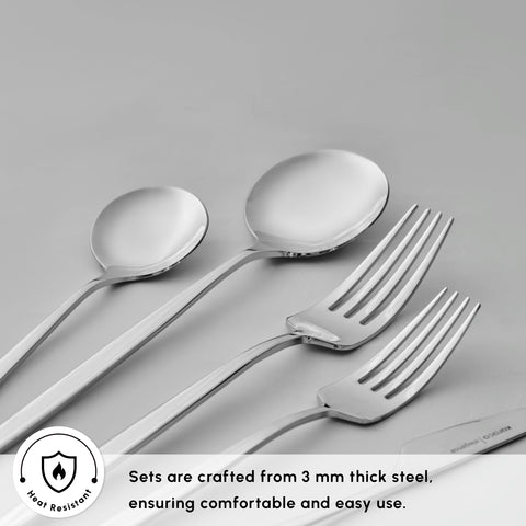 Karaca Braga 84-Piece Stainless Steel Cutlery Set for 12 People, Platin