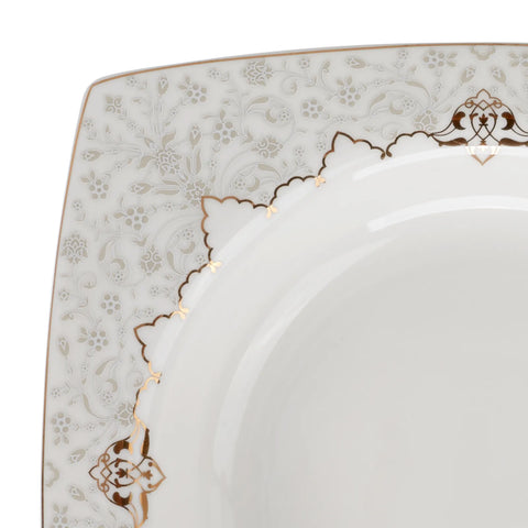 Karaca Mühür 60-Piece Fine Cream Dinner Set for 12 People, Multi