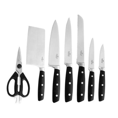 Karaca Create 7 Piece Knife Block Set, Black