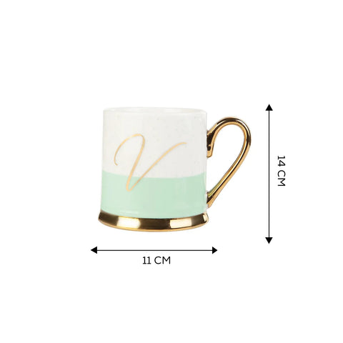 Karaca Letter V Porcelain Mug, 330ml, Multi