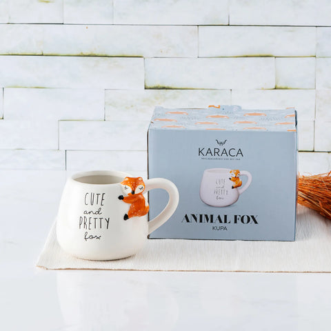 Karaca Animal Fox Stoneware Mug, 483ml, Multi