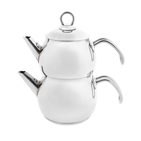 Karaca Adelya Stainless Steel Induction Teapot Set, Small, Silver